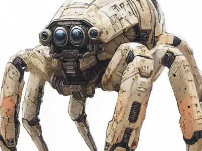 Military Scout Spider - Futuristic Low Poly 3D Model 3D model