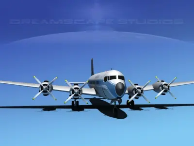 Douglas DC-7C Sabena 3D model