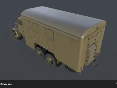 PV3S Truck Van Set Low-poly 3D model