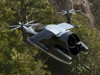 TF-X Flying car Air vehicle Cars of the future 3D model