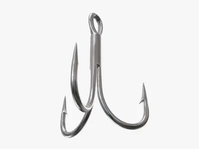 Triple fishing hook 3D model