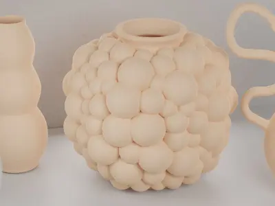 Set of 3D vases for decoration Free 3D model