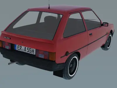 Generic Hatchback Low-poly 3D model Game Ready Free low-poly 3D model