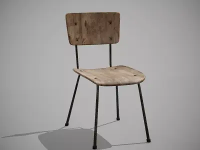 School Old Chair Free low-poly 3D model