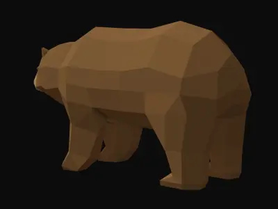 Bear Rigged Low Poly Low-poly 3D model