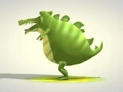 Crocodile cartoon 3D model
