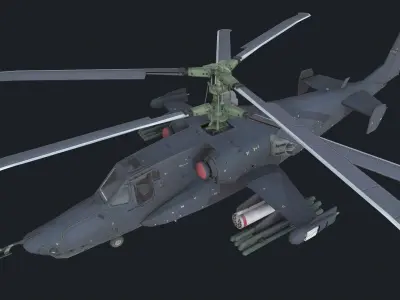 Helicopter Ka-50 Low-poly 3D model
