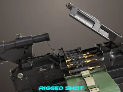 Machine Guns 05 All PBR Unity UE Textures Included Low-poly 3D model