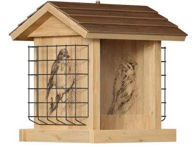 Bird feeder cage birdhouse 3D model