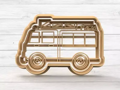 Fire truck Cookie Cutter STL 3D print model