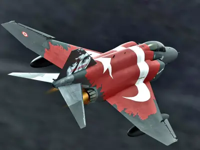 F4 Phantom 2 Turkey-With Cockpit-Fully Rigged-High Resolution Low-poly 3D model