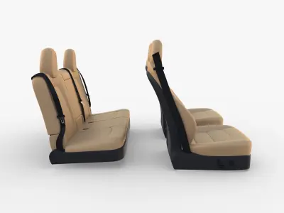Tesla Model Y Seats Cream 3D model