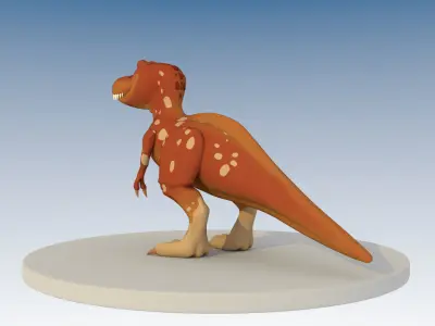 Cartoon T-Rex Dinosaur Low-poly 3D model