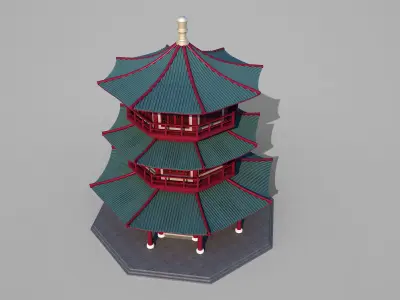 Chinese temple 3D model