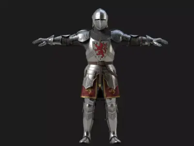 Imperial Paladin Warrior  Rigged Low-poly 3D model