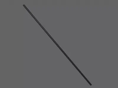 PBR Wushu Stick Black Low-poly 3D model