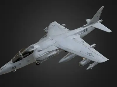 Harrier Jet Fighter Low-poly 3D model