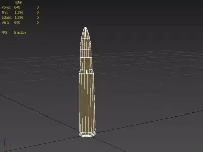 77x58mm Arisaka Ammo Low-poly 3D model