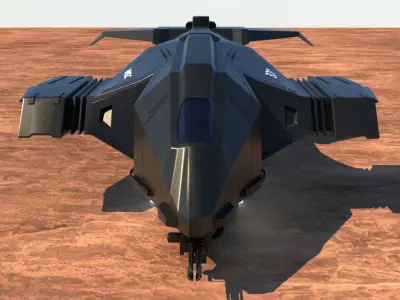 Dropship spacecraft Low-poly 3D model