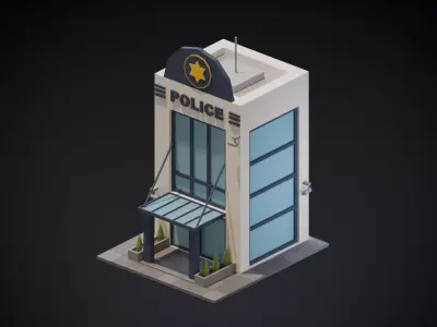 Police Station Free low-poly 3D model