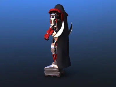 Futuristic Inline Skater Battle Robot 3D model