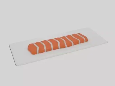  Salmon Fillet  Low-poly 3D model