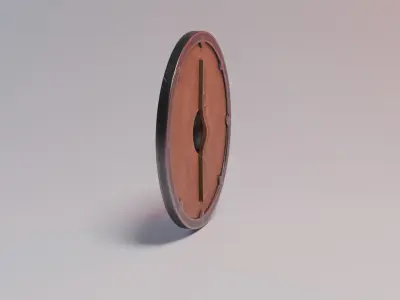 Stylized round shield Low-poly 3D model