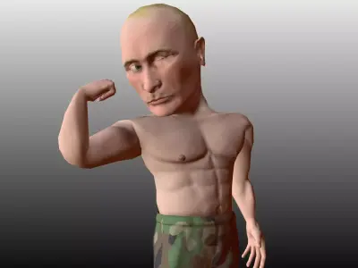 Putin 3D caricature low poly  Low-poly 3D model