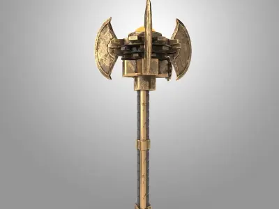 Axe Of Warrior bronze metal  Low-poly 3D model