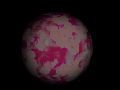 Animated fictional Planet 3D model