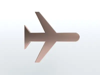 Airplane Mode Symbol v1 008 Low-poly 3D model