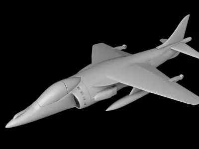 HARRIER JET FIGHTER SCALE 1-72 PRINTABLE STL FILES 3D print model