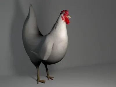Hen Pigged and Animated Lowpoly Low-poly 3D model