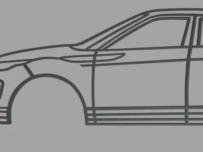 Range Rover Evoque Wall Silhouette 3D print model