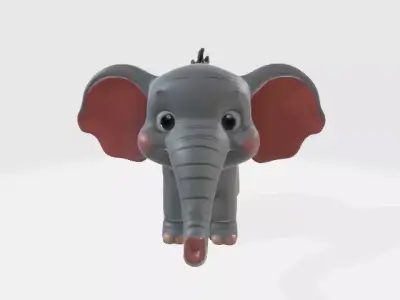 Baby cartoon elephant 3D model