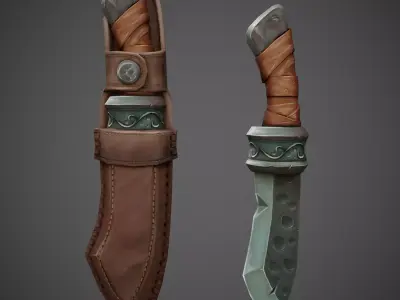 Magnus Knife Stylized Low-poly 3D model Low-poly 3D model