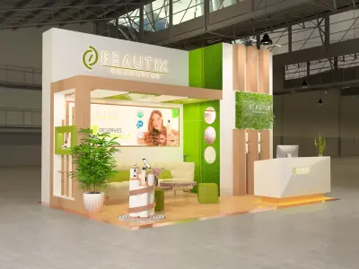 elegant exhibition cosmetic booth 3D model