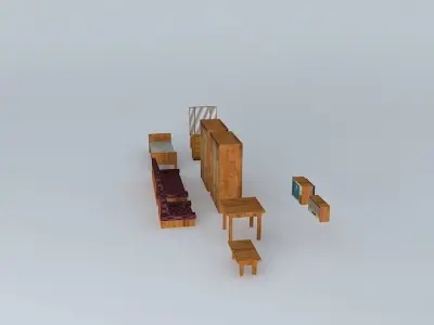 wood furniture Free 3D model