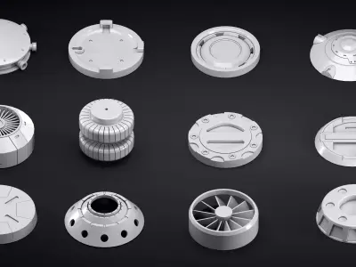 100 kitbash Mechanical and Robot 3D model