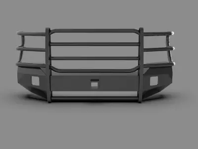 Metal Bumper and Grille Guard Low-poly 3D model