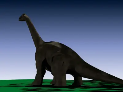 Brachiosaur model dinosaur in grass Low-poly 3D model