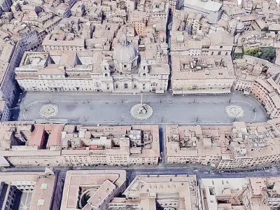 Navona Square - city - Rome Low-poly 3D model