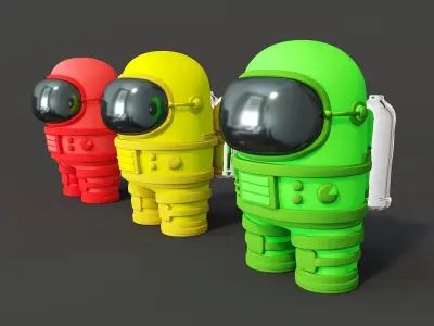 Cartoon astronaut 3D model shop