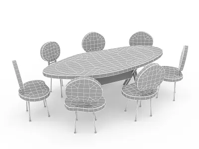Wooden Garden Furniture 05 Low-poly 3D model