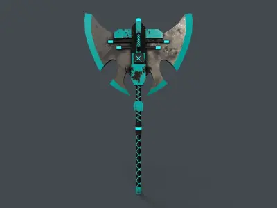 Sci-Fi Axe V4 - 07 Low-poly 3D model