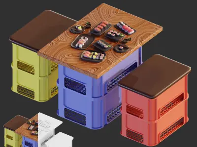 Sushi 3D Model Pack  Low-poly 3D model