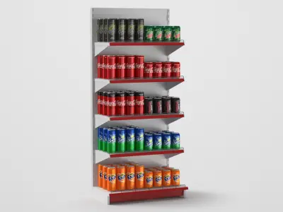 Supermarket Soda Shelves 3D model