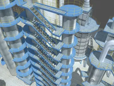 industry tanks Low-poly 3D model