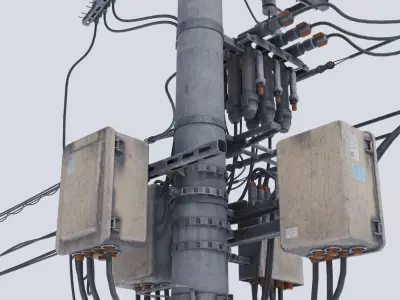 Power pole 3D model