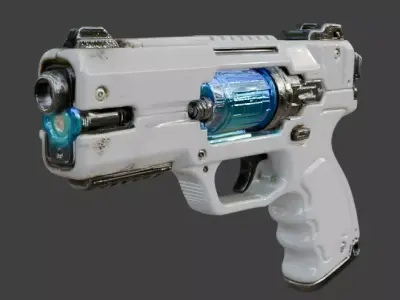 Stylized Sci-Fi Blaster Pistol  Low-poly 3D model